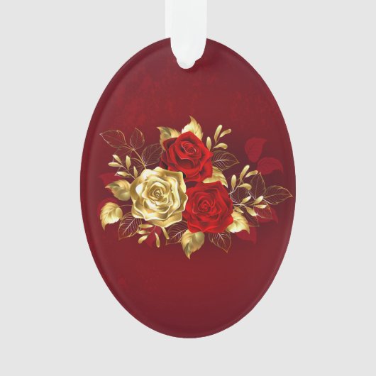 3つの宝飾ローズ オーナメント (正面)