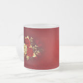 3つの宝飾ローズ フロストグラスマグカップ (正面左)