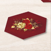 3つの宝飾ローズ ペーパーコースター (アングル)