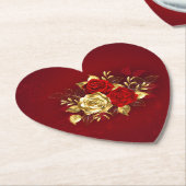 3つの宝飾ローズ ペーパーコースター (アングル)