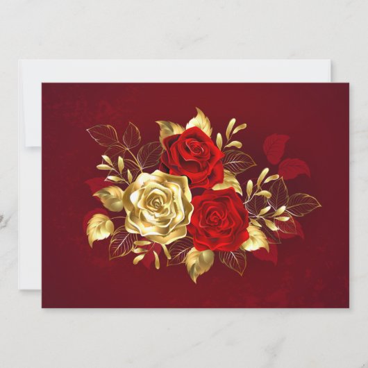 3つの宝飾ローズ 招待状 (正面)