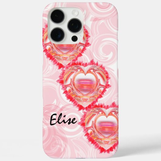 3つの対角線スタックハートカスタム Case-Mate iPhoneケース (裏面)