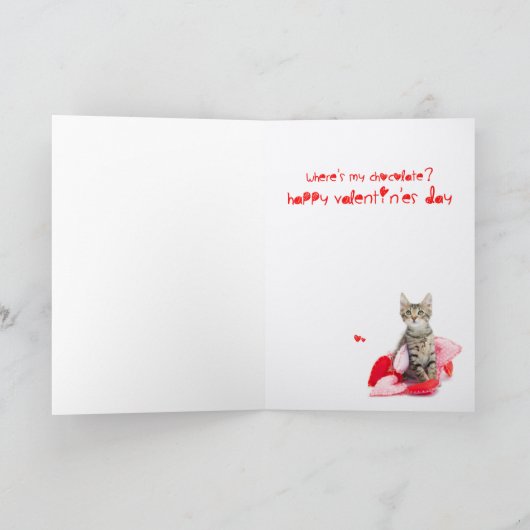 3つの小さな単語はKitten Valentine シーズンカード (内部)