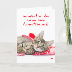 3つの小さな単語はKitten Valentine シーズンカード