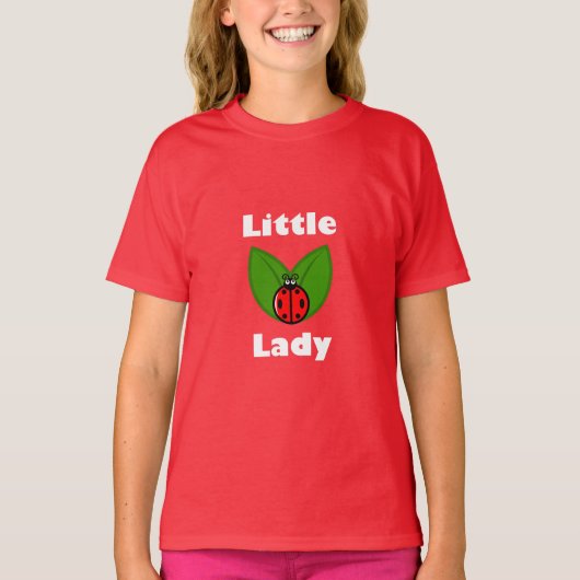 3つの小さな虫 – 女の子の基本的な赤Tシャツ Tシャツ (正面)