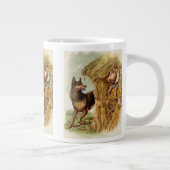 3つの小さな豚の大きな悪い狼、ヴィンテージ童話 ジャンボコーヒーマグカップ (右)