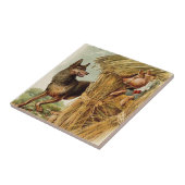 3つの小さな豚の大きな悪い狼、ヴィンテージ童話 タイル (側面)