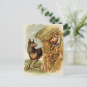 3つの小さな豚の大きな悪い狼、ヴィンテージ童話 ポストカード (スタンド正面)