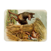 3つの小さな豚の大きな悪い狼、ヴィンテージ童話 マグネット (横)