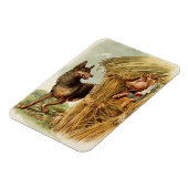 3つの小さな豚の大きな悪い狼、ヴィンテージ童話 マグネット (左側)