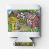 3つの小さな豚の漫画のシーンのおとぎ話 缶クーラー (裏面)