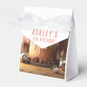 3つの小さな豚をテーマにした誕生日の好意ボックス フェイバーボックス (正面サイド)