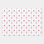 3つの小さな豚クリスマスラッピング紙3パック ラッピングペーパーシート (正面2)