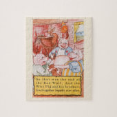 3つの小さな豚料理ウルフ、ヴィンテージ童話 ジグソーパズル (縦)