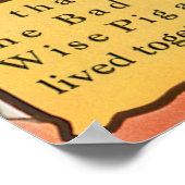 3つの小さな豚料理ウルフ、ヴィンテージ童話 ポスター (角)