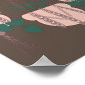 3つの引き回しぶら下がった植物の緑の茶色のウォールアート ポスター (角)