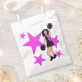 3つの応援カスタムホワイトフェイバーバッグピンク#1 フェイバーバッグ (クリップ留めされた状態)