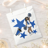 3つの応援カスタムホワイトフェイバーバッグブルー#1 フェイバーバッグ (クリップ留めされた状態)