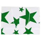 3つの応援カスタム抱き枕グリーン#2 ラージペーパーバッグ (裏面)