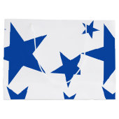 3つの応援カスタム抱き枕ブルー#1 ラージペーパーバッグ (裏面)