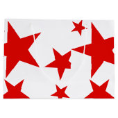 3つの応援カスタム抱き枕レッド#1 ラージペーパーバッグ (裏面)