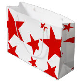 3つの応援カスタム抱き枕レッド#1 ラージペーパーバッグ (裏面アングル)