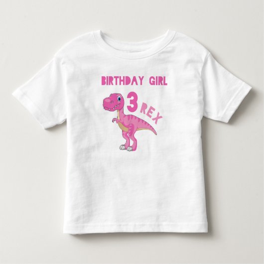 3つの恐竜の誕生日シャツ トドラーTシャツ (正面)