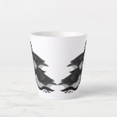 3つの愛らしいパフフレンドリーィンが泳ぐ漫画 カフェラテマグ (正面)