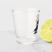 3つの愛らしいパフフレンドリーィンが泳ぐ漫画 ショットグラス (左)