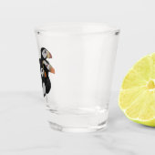 3つの愛らしいパフフレンドリーィンが泳ぐ漫画 ショットグラス (右)