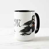 3つの愛らしいパフフレンドリーィンが泳ぐ漫画 マグカップ (正面右)