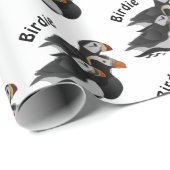 3つの愛らしいパフフレンドリーィンが泳ぐ漫画 ラッピングペーパー (ロールコーナー)