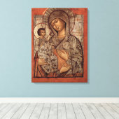 3つの手を持つ賛美ヴァージンのアイコン キャンバスプリント (インサイチュ (ウッドフロア))
