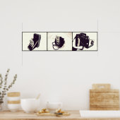 3つの旧カメラのセット ポスター (キッチン)