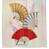 3つの春ファン シャワーカーテン (正面)