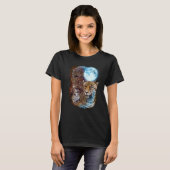 3つの月のジャガー属ヒョウ猫動物 Tシャツ (正面フル)