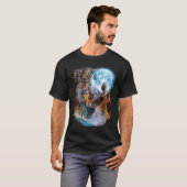 3つの月 カンガルー 有袋類 ワラビー 動物 動物好きなユーモア Tシャツ (正面フル)