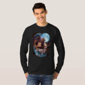 3つの月 鹿 動物 トナカイ グラフィック Tシャツ (正面フル)