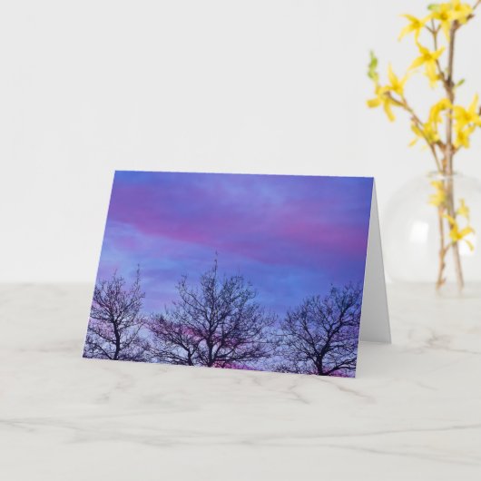 3つの木の上 カード (黄色い花)