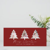 3つの木の形の写真ブルゴーニュのメリークリスマス シーズンカード (スタンド正面)
