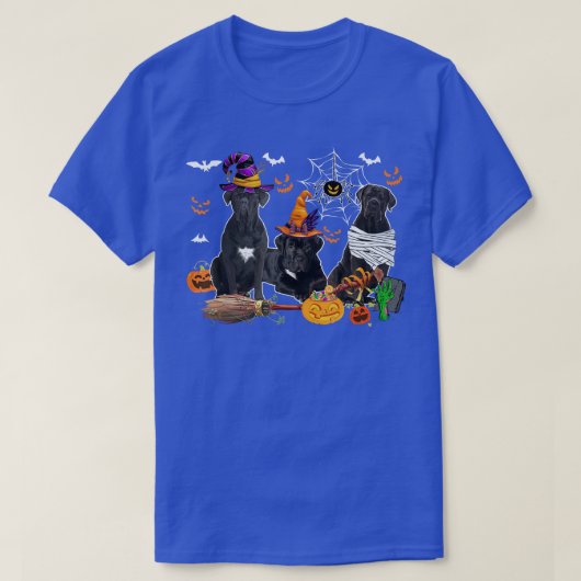 3つの杖コルソドッグハローウィーンミイラ Tシャツ (デザイン正面)