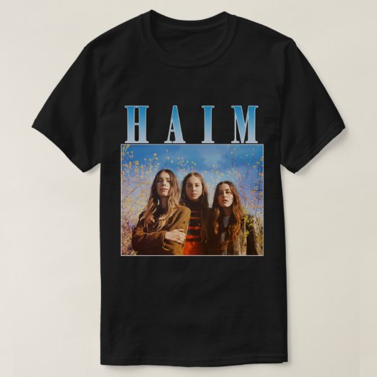 3つの枝ポップ・アートのを含むアメリカのロックバンドHaim H Tシャツ (デザイン正面)