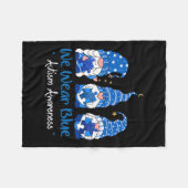 3つの格言が青いパズル自閉症意識を保持 フリースブランケット (正面(横))