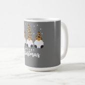 3つの格言とヒョウのプレイド格言クリスマス コーヒーマグカップ (正面右)