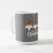 3つの格言とヒョウのプレイド格言クリスマス コーヒーマグカップ (正面左)