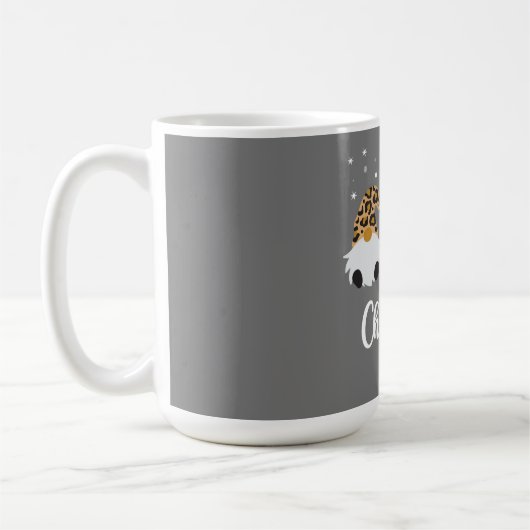 3つの格言とヒョウのプレイド格言クリスマス コーヒーマグカップ (左)