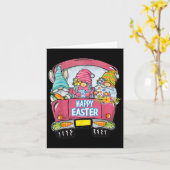 3つの格言のトラックバニー卵のハッピーイースター日 カード (黄色い花)