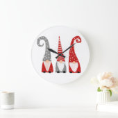 3つの格言クリスマスハンドドロッドホリデーデコール ラージ壁時計 (ホーム)