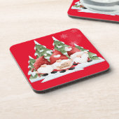 3つの格言クリスマス懸命プラスチックコースター コースター (左側)