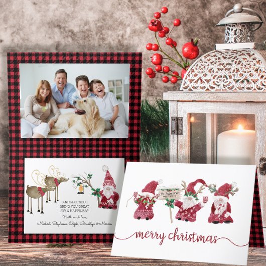 3つの格言トナカイの水の色クリスマスプレイド シーズンカード